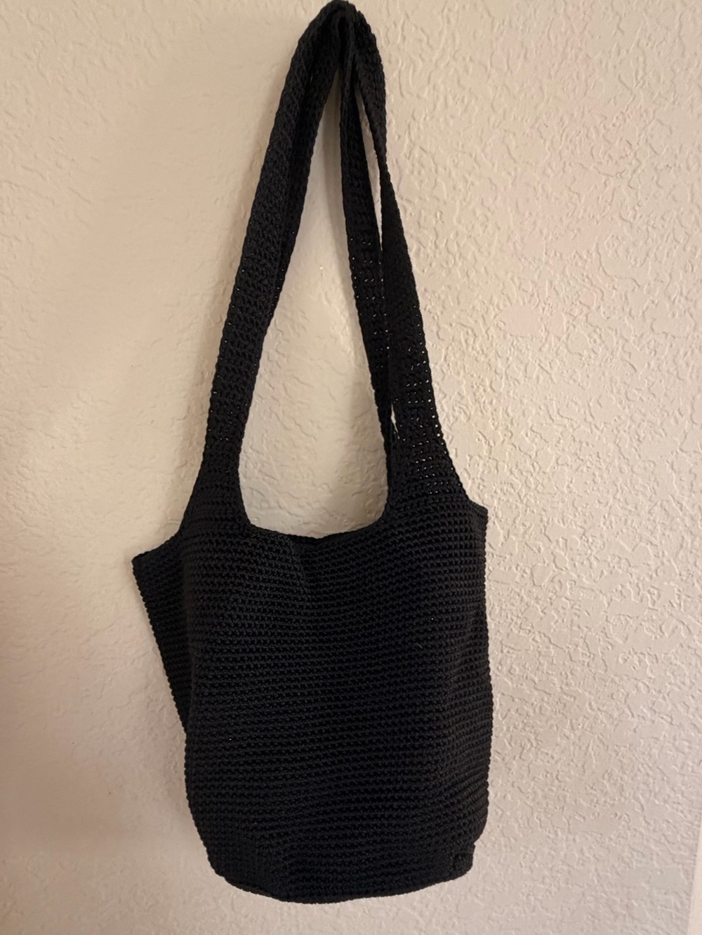 The Sak Black Crochet Shoulder Bag